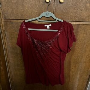 Burgundy Sparkle Top